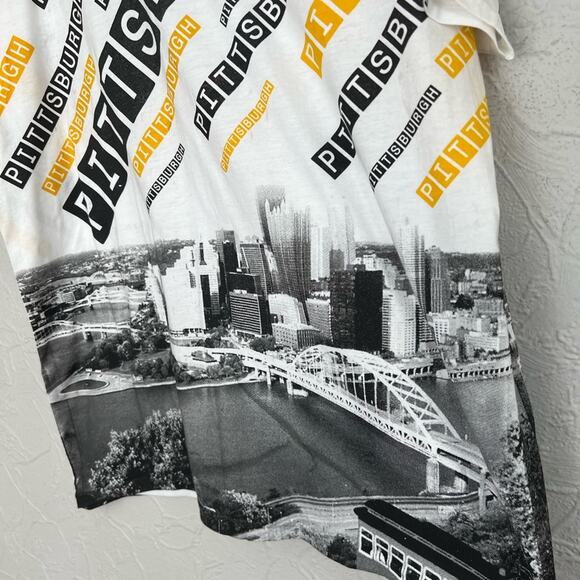Pittsburgh City Skyline Shirt All Over Print AOP XL STEELERS BRUINS PIRATES - Picture 4 of 6